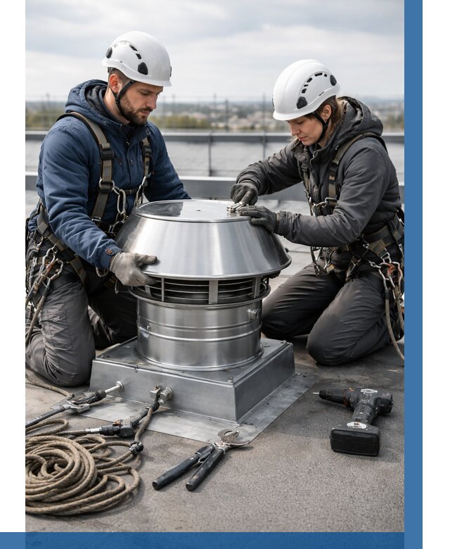 Установка дефлекторов на кровле в Крымске от 4663 р. | ВЫСОТНИК-Крм