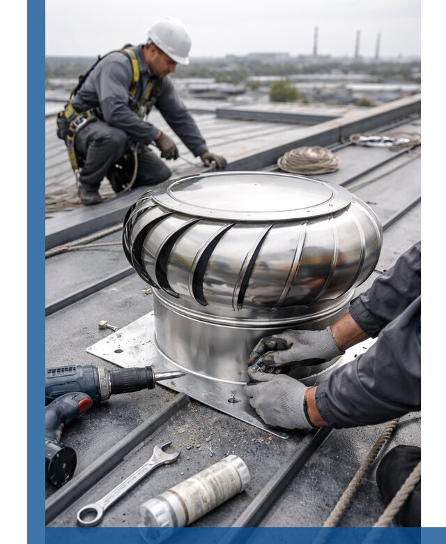 Установка дефлекторов на кровле в Крымске профессионально