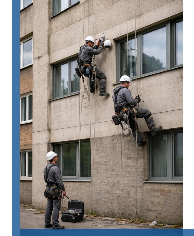 Монтаж фасадных камер видеонаблюдения в Крымске под ключ