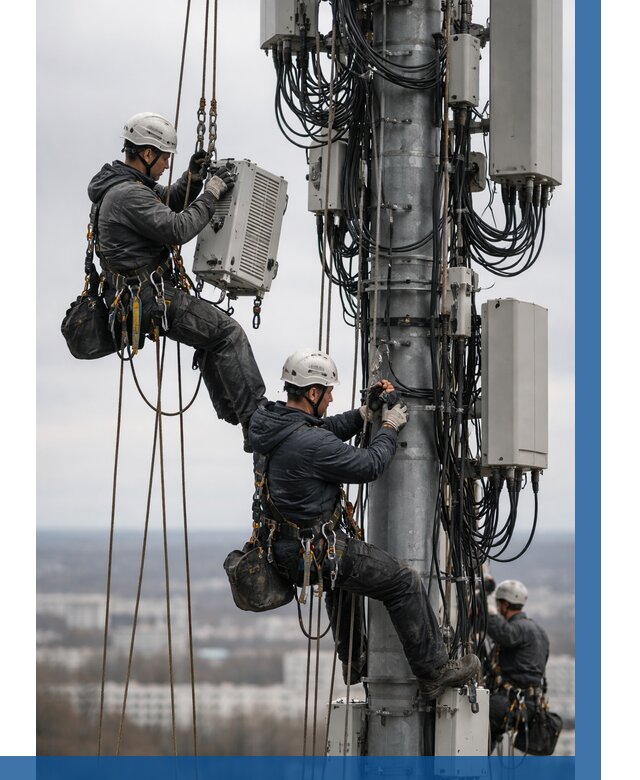 Монтаж оборудования связи на мачте в Крымске от 7772 р. | ВЫСОТНИК-Крм