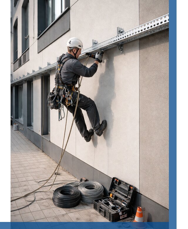 Монтаж кабельных лотков на фасаде в Крымске от 1244 р. | ВЫСОТНИК-Крм