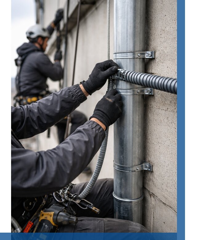 Монтаж гофры для кабеля в Крымске от 311 р. | ВЫСОТНИК-Крм