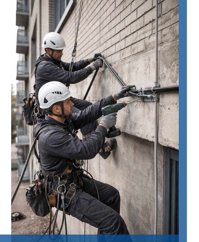 Крепление кабеля на фасаде в Крымске от 363 р. | ВЫСОТНИК-Крм