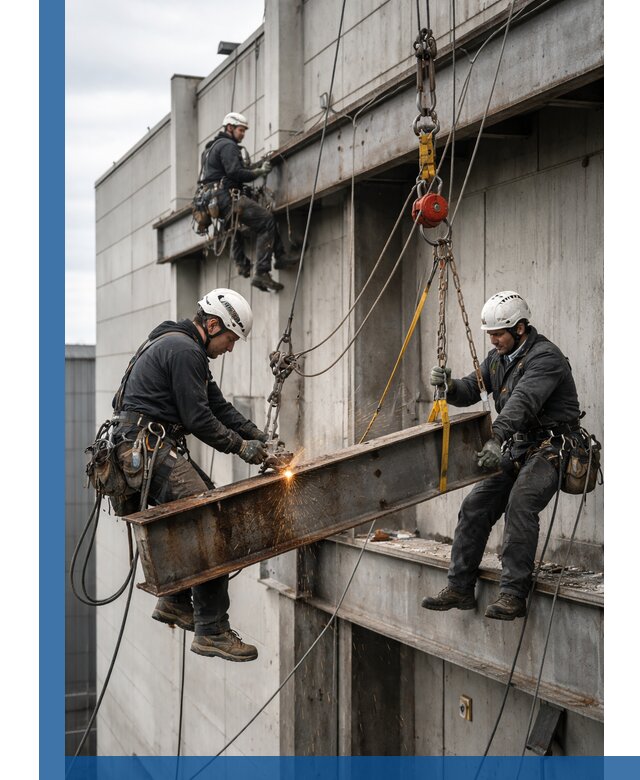 Демонтаж металлоконструкций на высоте в Крымске под ключ