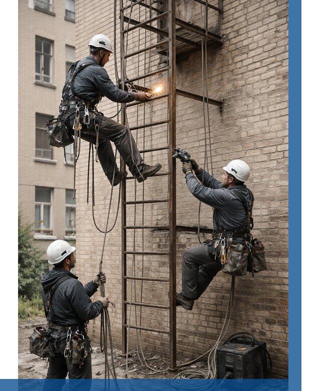 Ремонт пожарной лестницы в Крымске от 7772 р. | ВЫСОТНИК-Крм