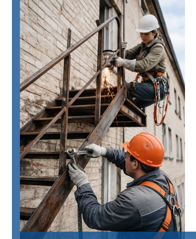 Ремонт и восстановление пожарных лестниц с выездом в Крымске