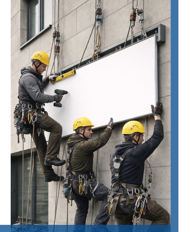 Монтаж рекламной вывески в Крымске от 8290 р. | ВЫСОТНИК-Крм