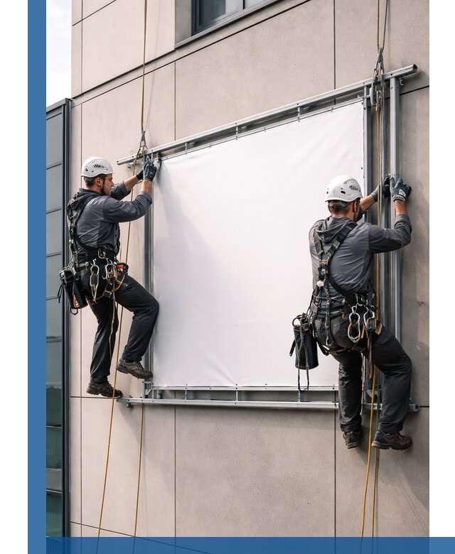 Монтаж наружной рекламной вывески в Крымске под ключ