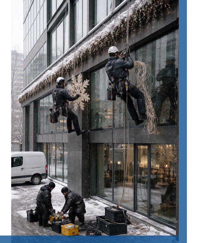 Демонтаж новогоднего оформления в Крымске от 5700 р. | ВЫСОТНИК-Крм