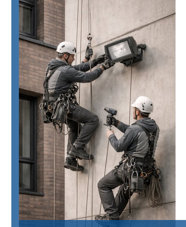 Профессиональный монтаж фасадных прожекторов в Крымске под ключ