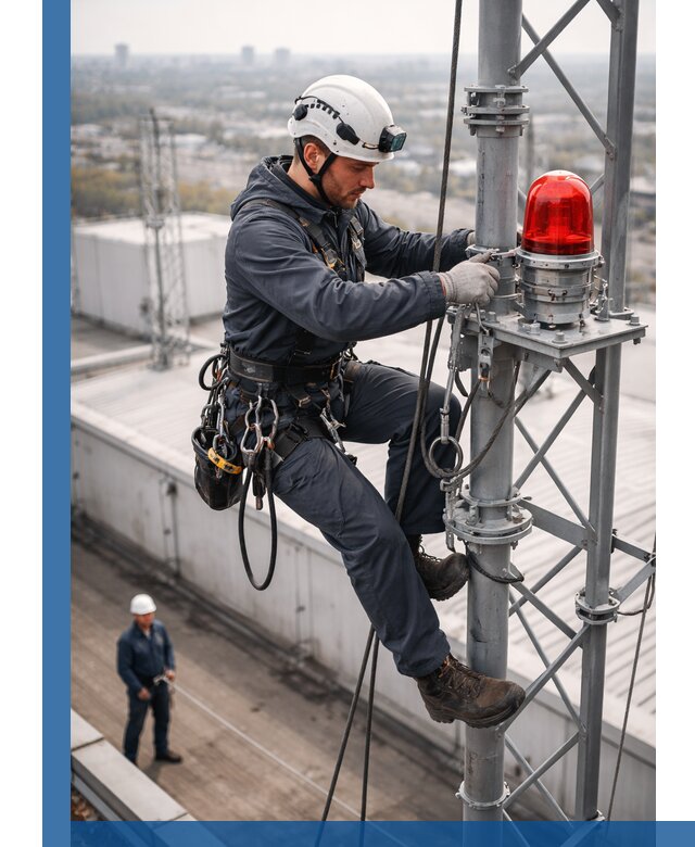 Монтаж заградительных огней и обслуживание объектов в Крымске