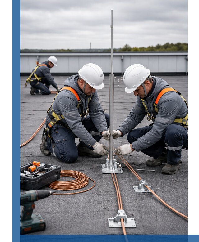 Монтаж молниезащиты на кровле в Крымске под ключ с гарантией