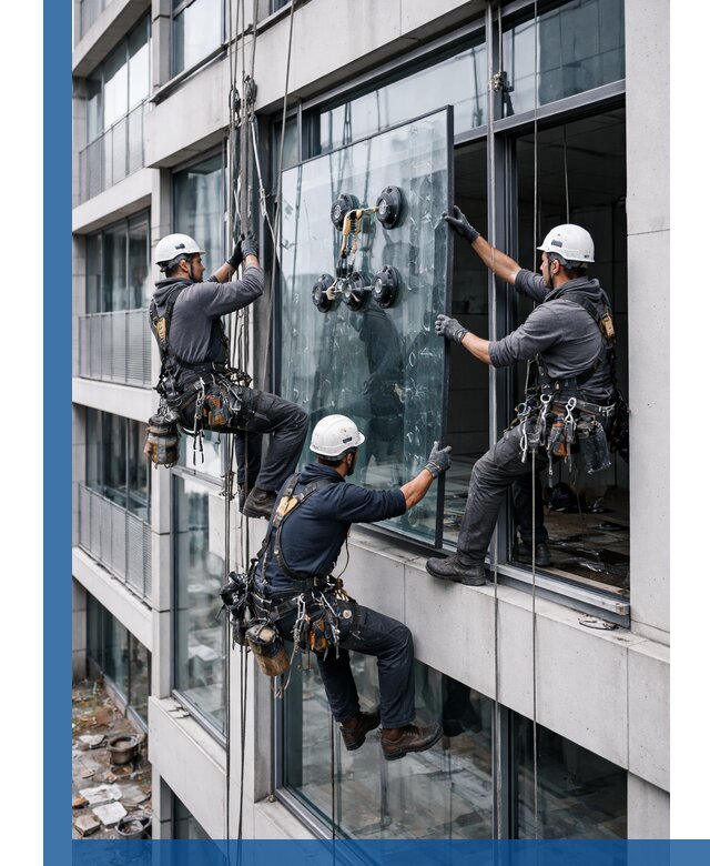 Фасадное остекление и монтаж витражей зданий в Крымске под ключ