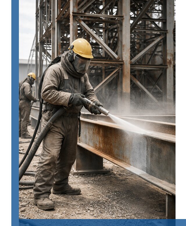 Пескоструйная очистка металлоконструкций в Крымске промышленная