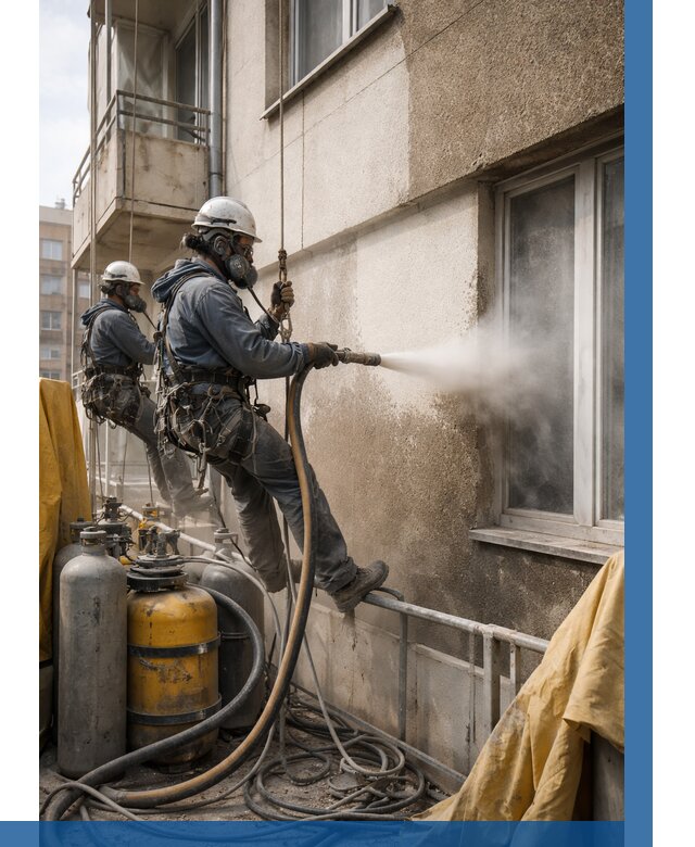 Пескоструйная очистка фасада в Крымске от 674 р. | ВЫСОТНИК-Крм