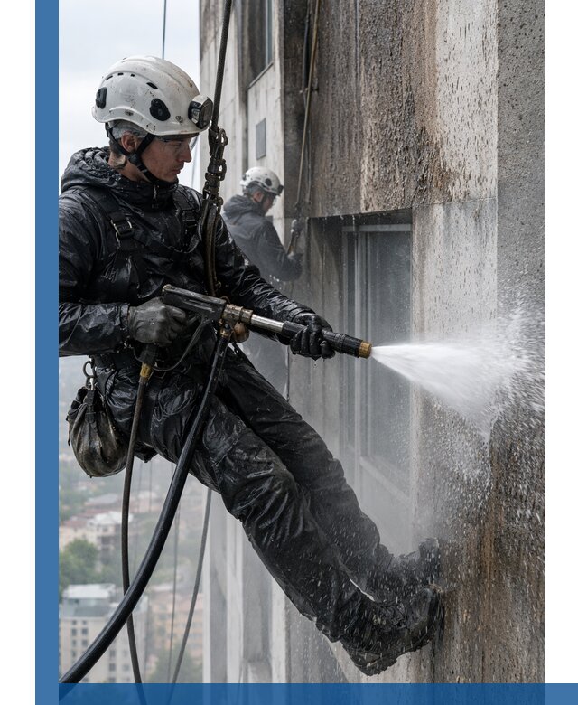 Гидроструйная очистка фасадов и конструкций в Крымске