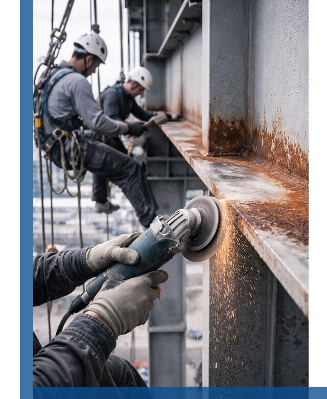 Зачистка металла от ржавчины и подготовка поверхностей в Крымске