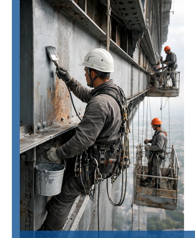 Покраска металлоконструкций на высоте в Крымске профессионально