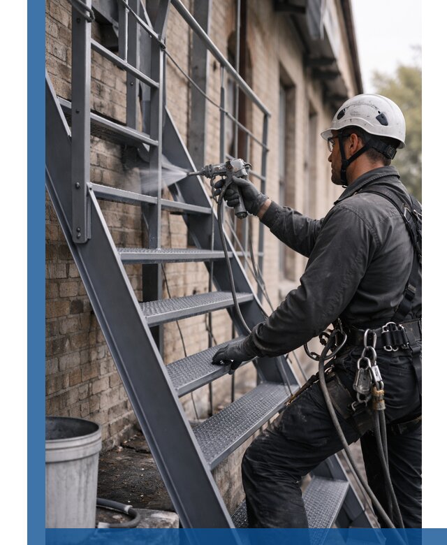 Покраска и антикоррозионная защита пожарных лестниц в Крымске