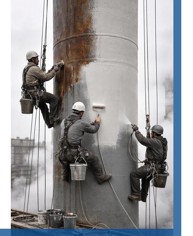 Покраска дымовых труб в Крымске от 8809 р. | ВЫСОТНИК-Крм