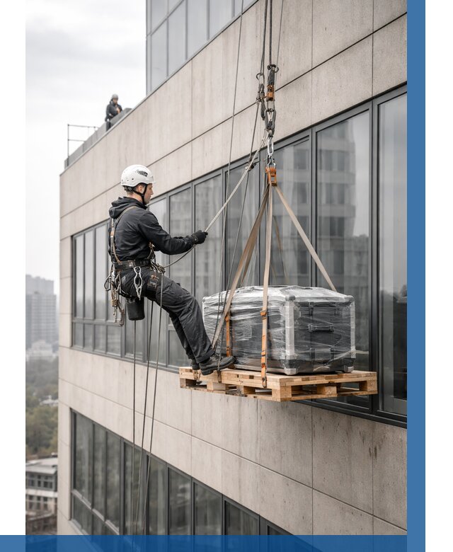 Спуск груза по фасаду в Крымске от 3627 р. | ВЫСОТНИК-Крм