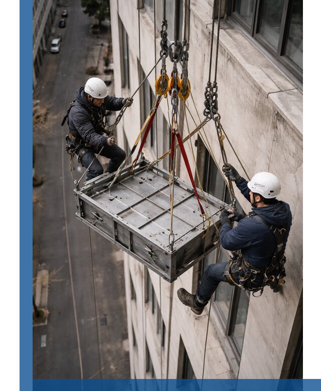 Спуск и подъем грузов по фасаду в Крымске для зданий