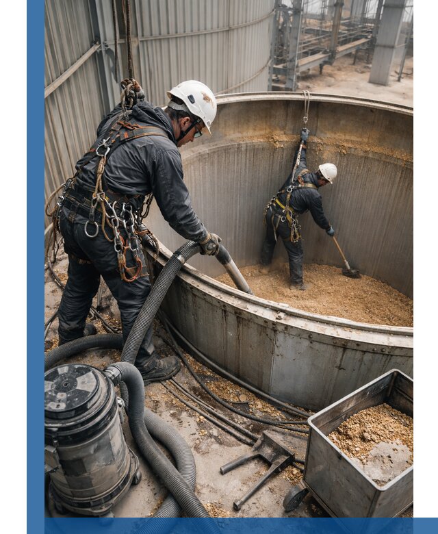 Профессиональная чистка зерновых бункеров в Крымске с выездом