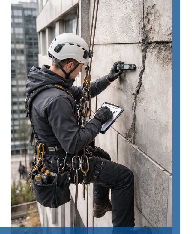 Обследование фасада альпинистами в Крымске от 124 р. | ВЫСОТНИК-Крм