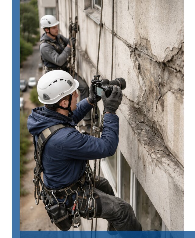 Фотофиксация дефектов фасада с высотной съемкой в Крымске