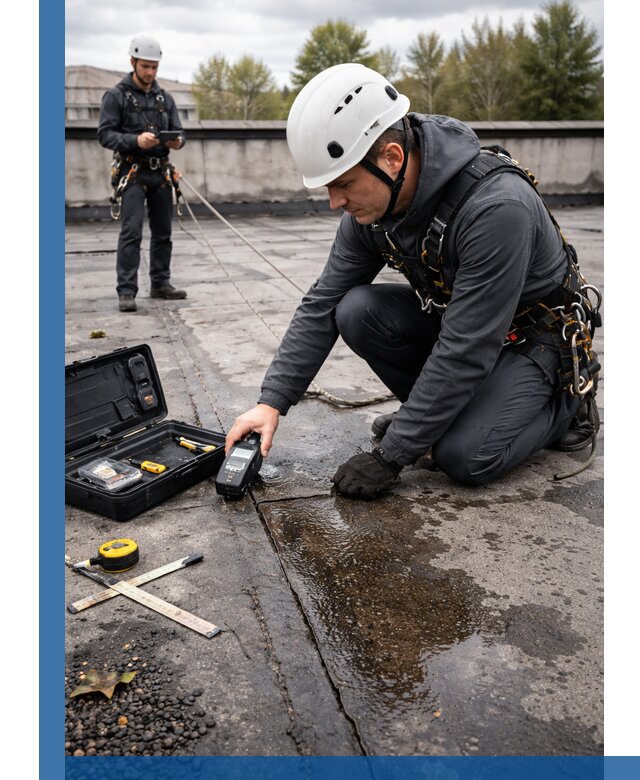 Обследование кровли на протечки и выявление дефектов в Крымске