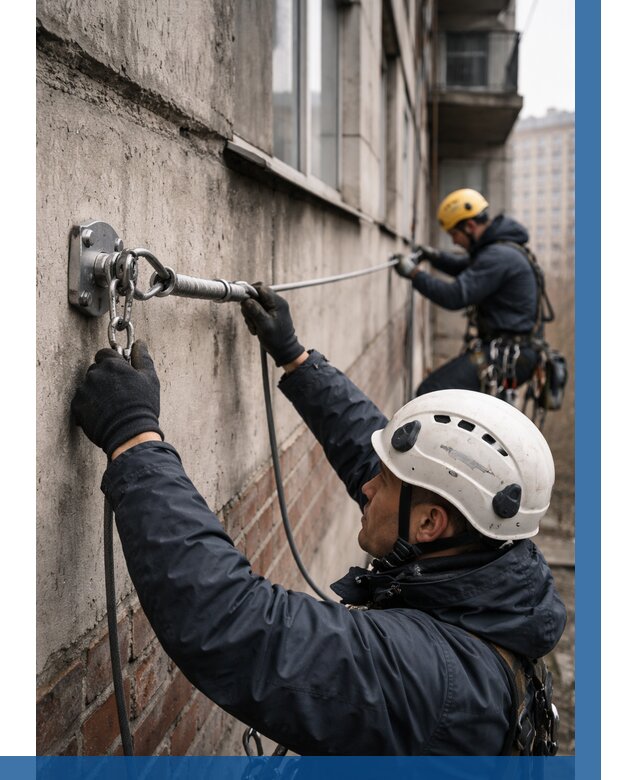 Монтаж анкерных линий в Крымске от 3109 р. | ВЫСОТНИК-Крм
