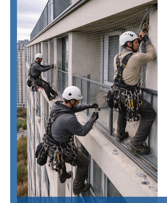 Профессиональный монтаж защитной сетки от птиц в Крымске